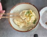 残り物のカレーで釜玉カレーきしめん作り方4写真