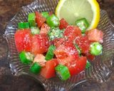 レンジで簡単！オクラとトマトのレモンチーズマリネ作り方6写真