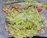 白菜と豚バラ肉のチーズミルフィーユ焼き作り方2写真
