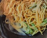 グリーンアスパラの釜玉バター醤油パスタ作り方11写真