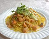 簡単！カフェ風サーモンのクリームパスタ作り方7写真