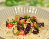 簡単☆茄子とトマトの冷製スープ素麺作り方7写真