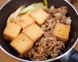 旦那のおつまみ③即席ラクちん肉豆腐🤩🍺作り方3写真