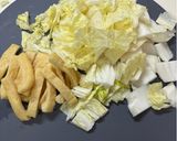 【簡単副菜】柔らか白菜とおあげさんの煮物作り方1写真