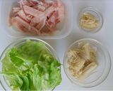中華風♡豚肉とレタスの豆乳スープ作り方1写真