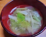 キャベツとネギの鶏がらスープ作り方3写真