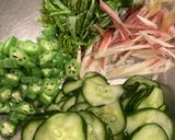 キュウリ&ミョウガ&オクラ&大葉の和え物作り方7写真