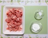 簡単！豚こまとれんこんとピーマン甘酢炒め！主菜作り方1写真