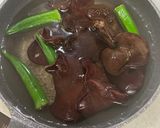 オクラときくらげと卵のゴマだれ和え作り方1写真