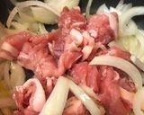 豚こまぎれ肉＆玉ネギのあまから玉子丼作り方2写真