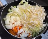 野菜たっぷり♪豚挽肉のちゃんぽん風スープ作り方3写真