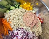 旦那がめっちゃ食べるカラフルもち麦サラダ作り方4写真