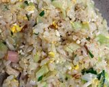 今日のチャーハン(ハム・レタス)作り方4写真