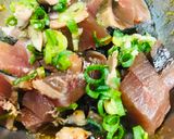 市販パック活用●鰹のたたきサイコロ漬け丼作り方1写真