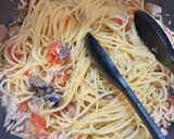 お店の味♡鯖缶とトマトのオイルパスタ作り方5写真