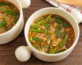 ピリ辛♪ひき肉とニラの春雨スープ作り方5写真