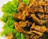 豚こまぎれ肉のあまから焼き肉●サンチュ盛作り方4写真