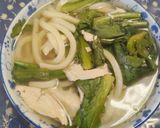 春菊と鶏むね肉の簡単白だしうどん作り方6写真