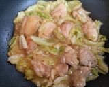 節約簡単夕飯昼食キャベツ鶏もも肉味噌煮丼も肉料理作り方8写真