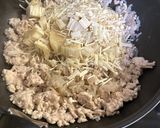 鶏そぼろ丼（エノキ、高山豆腐入）作り方3写真