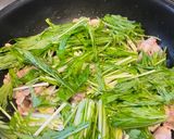 5分で！豚肉と水菜のシャキッと味噌炒め作り方3写真