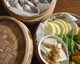 蒸篭で作ろ！温野菜と鶏むねチーズ大葉巻き作り方3写真