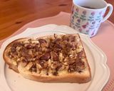 至福の朝ご飯💚ナッツ🍎シナモン🍯トースト作り方3写真