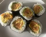 サーモンと卵お花海苔巻き寿司作り方6写真