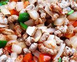 エスニック風パプリカとピーマンのひき肉丼作り方3写真
