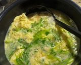 【簡単】豆苗と豆腐のかき玉お味噌汁作り方4写真