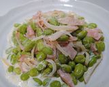♬枝豆とロースハムの濃厚クリームパスタ♬作り方4写真
