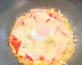 簡単ヘルシー！ハムチー玉子のキャベツ焼き作り方3写真