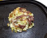 卵なし　ふわトロっ　豚チーズ　お好み焼き作り方12写真