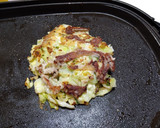 卵なし　ふわトロっ　豚チーズ　お好み焼き作り方12写真