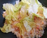 夏休み子供喜ぶ時短昼食夕飯カニカマレタス卵炒飯作り方8写真