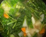ほうれん草とニンニクとじゃがいものスープ作り方4写真