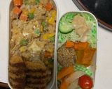 レンジ簡単洋風クリーミー牛丼味炒飯弁当作り方16写真