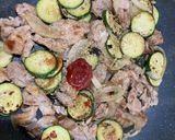 簡単豚こまズッキーニのトマト味炒め作り方5写真