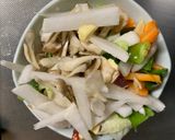お一人様野菜たっぷり簡単タコス味白菜炒飯作り方7写真