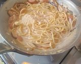しいたけとソーセージのクリームスパゲッティ作り方9写真