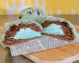 絶品✨可愛い🩵チョコミントメロンパン作り方20写真
