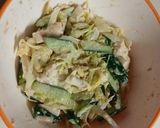 長芋と蒸し鶏の胡麻マヨサラダのっけ蕎麦作り方3写真