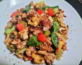 【袋麺の粉♻️】🇹🇭トムヤム風えび味🦐小松菜炒め🥬！作り方4写真