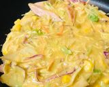あまりのカレーで●魚肉ソーセージの米粉お好み焼き作り方2写真