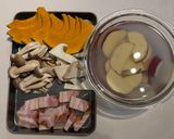 かぼちゃとさつまいもときのこのホットサラダ作り方1写真