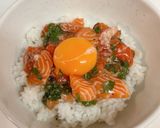 薬味香るピリ辛サーモンユッケ丼作り方4写真