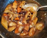 煮物の残りでソースあんかけ焼きそば作り方3写真