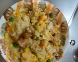 レンジさっぱり洋風甘辛オイ梅味炒飯弁当作り方12写真