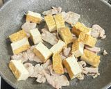 厚揚げと小松菜の豚バラごま味噌炒め作り方4写真