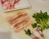 豚肉と豆苗のレンジ蒸し作り方2写真